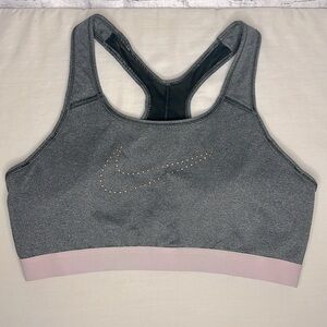 Nike sports bra gray black and coral women’s XL Dri Fit
